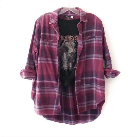 Urban Outfitters Tops - URBAN OUTFITTERS oversized plaid flannel shirt BDG